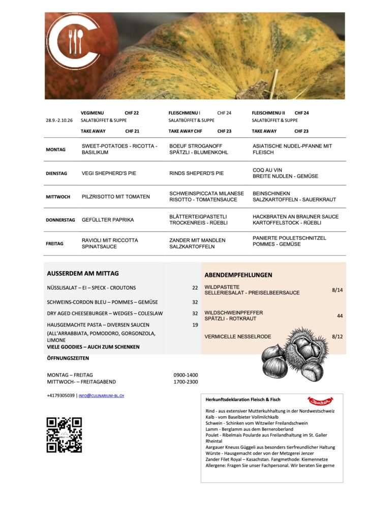 Menü Woche 40